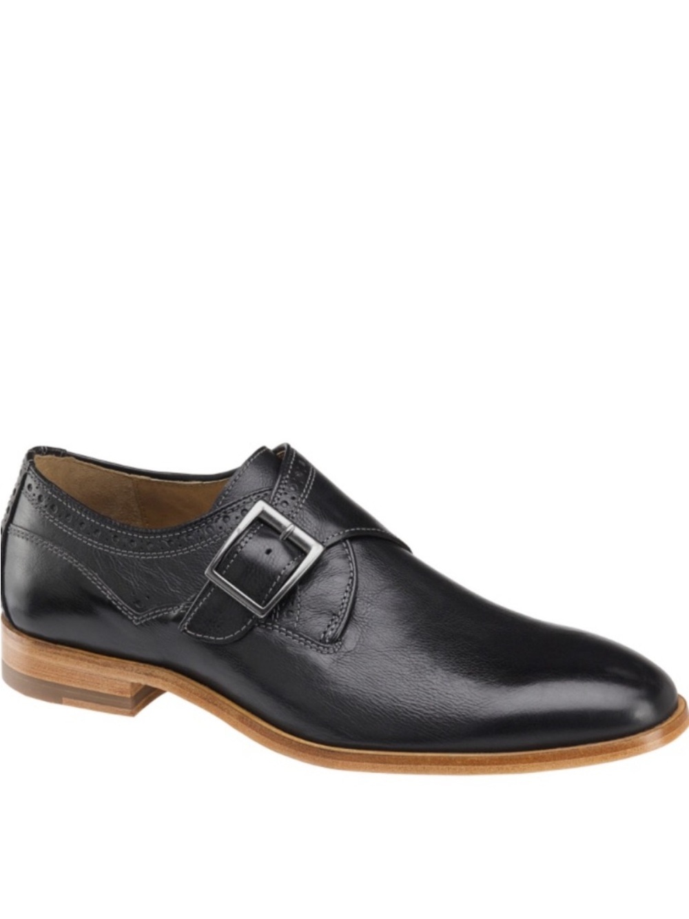 J&M 1850 Graham Monk strap black leather shoes size 8.5M